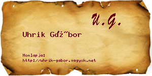 Uhrik Gábor névjegykártya